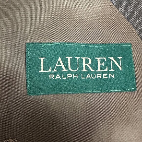 Lauren Ralph Lauren Mens Plaid Wool Blend Blazer 46R Gray - Picture 4 of 5